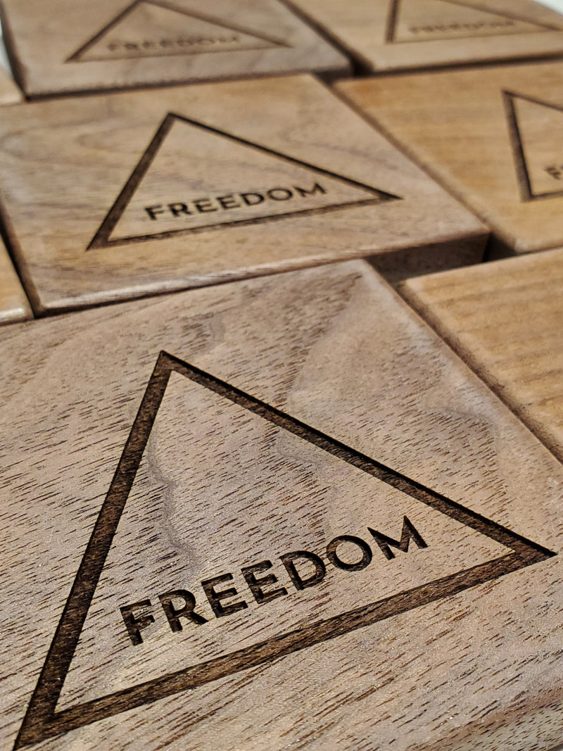 Freedom Triangle® Walnut Coaster