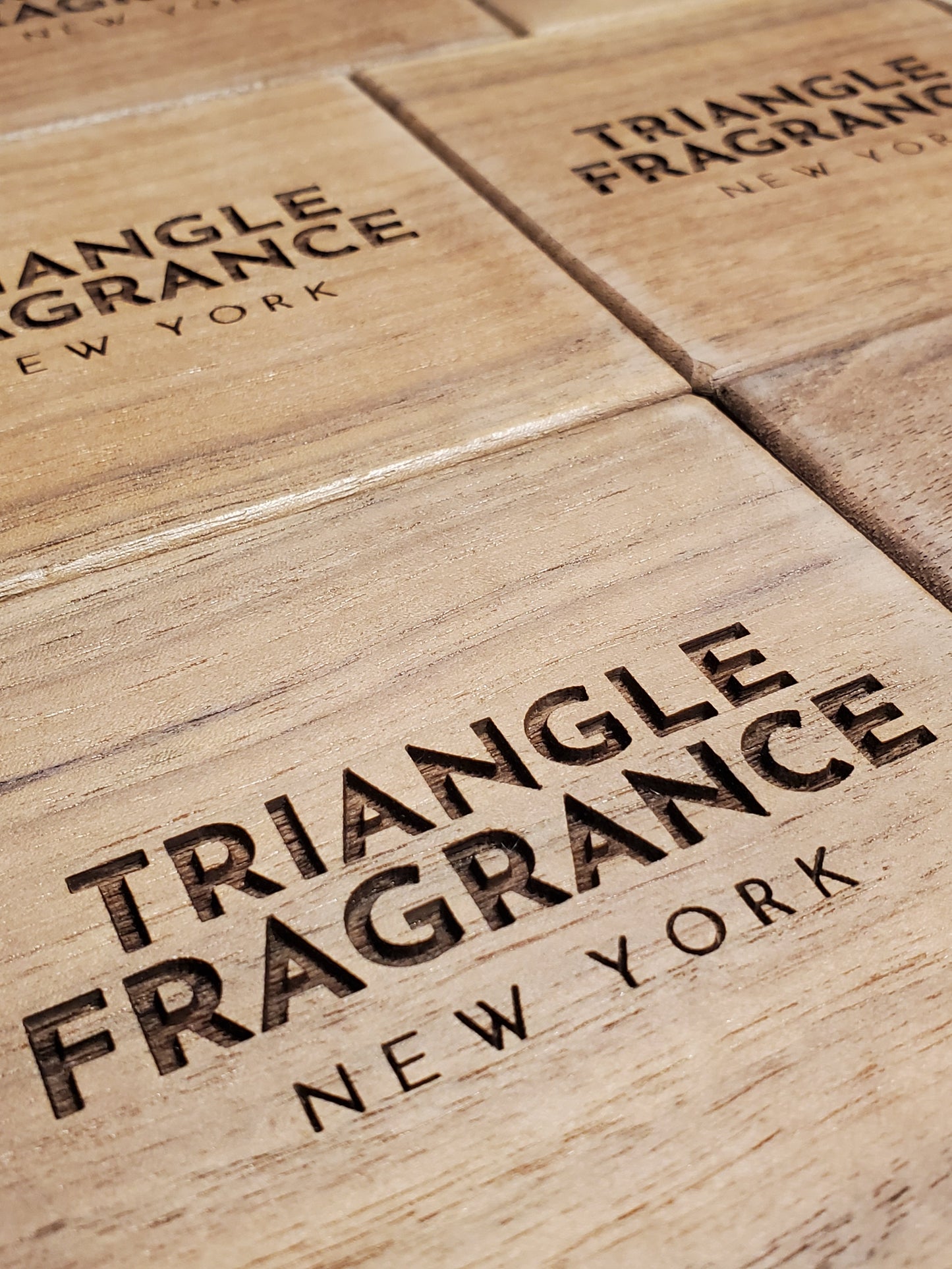 Triangle Fragrance Walnut Coaster