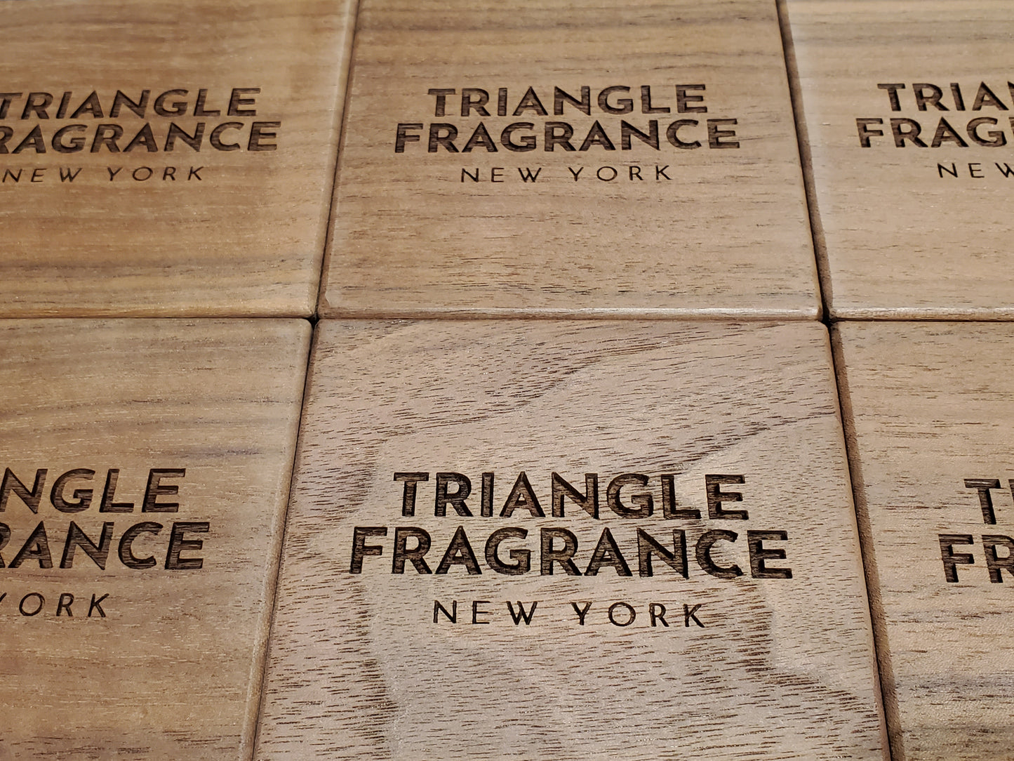 Triangle Fragrance Walnut Coaster