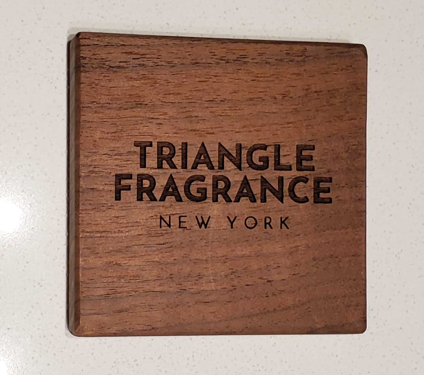 Triangle Fragrance Walnut Coaster